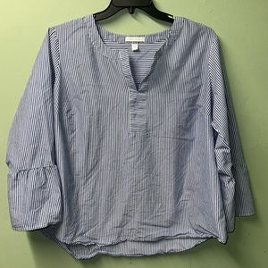 Womens stripped puff sleeve blouse